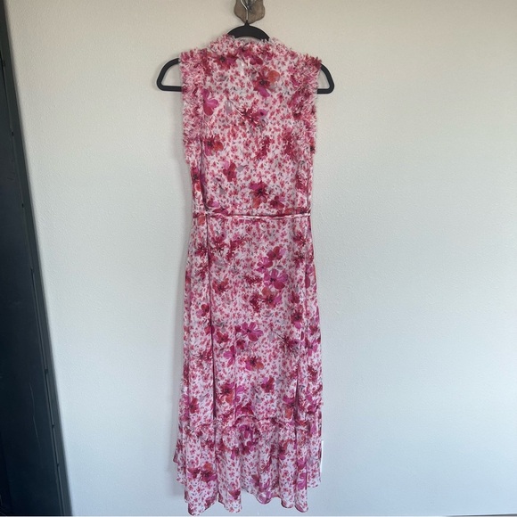 Misa Giselle Ruffled Maxi Dress Pink Floral Bohemian Boho Casual Women’s Small - Picture 9 of 14
